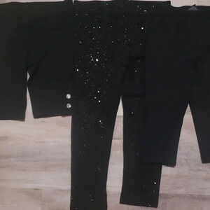 Toddler girl leggings and biker shorts bundle‎ size 4t, 4, 4-5; black, glitter